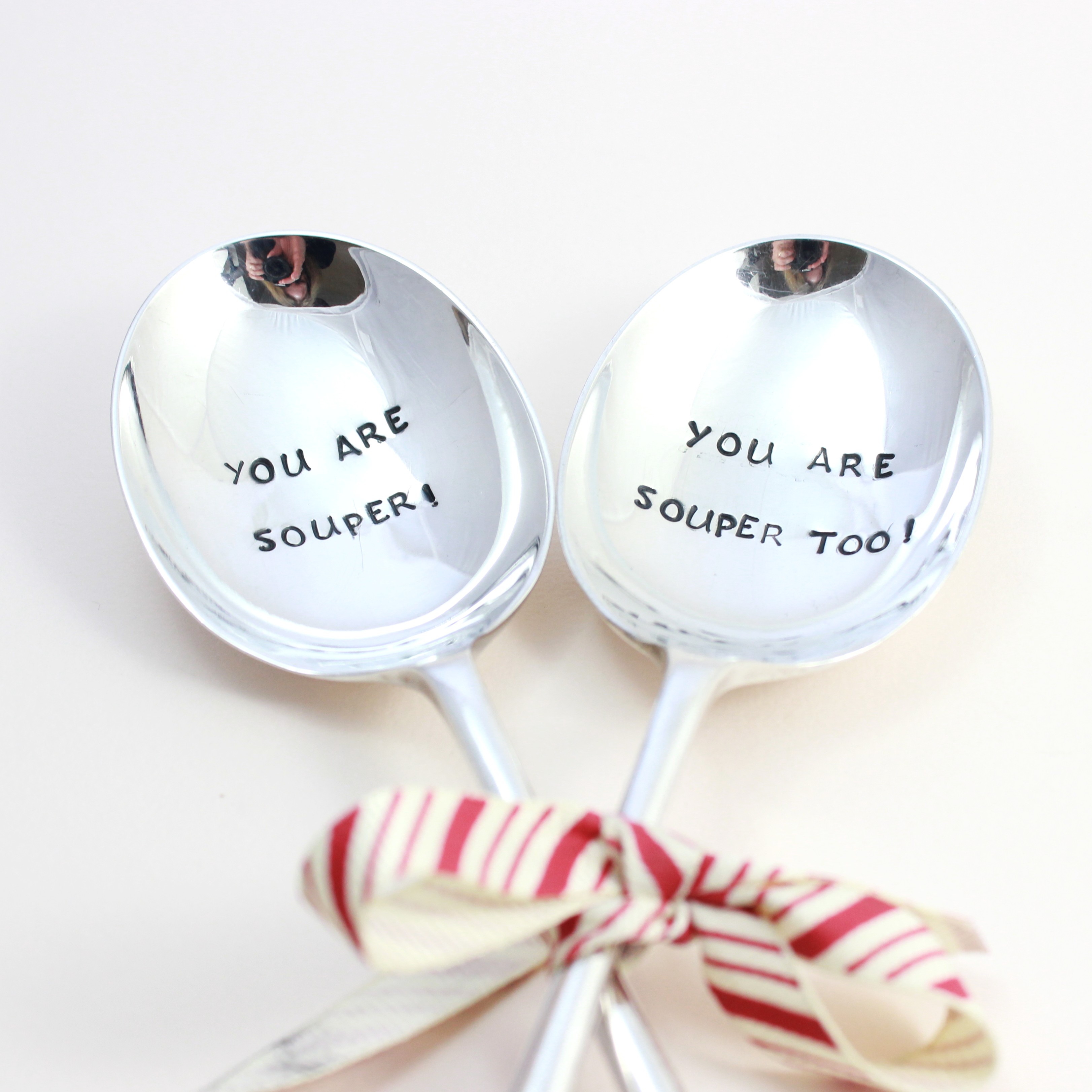 Silver platedpersonalised soup spoons - fab gift for a couple! 