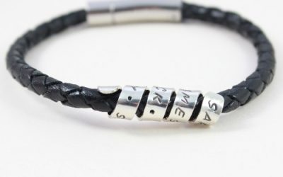 personalised silver spiral bracelet
