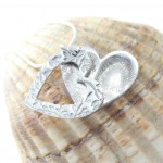 Silver fingerprint heart necklace