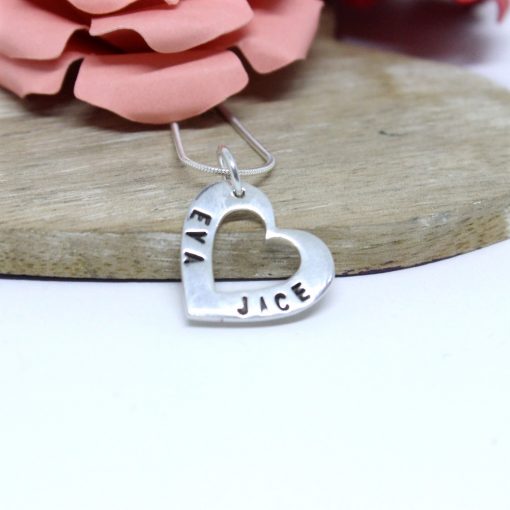 Heart name necklace