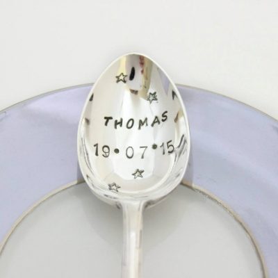 Personalised spoon for new baby