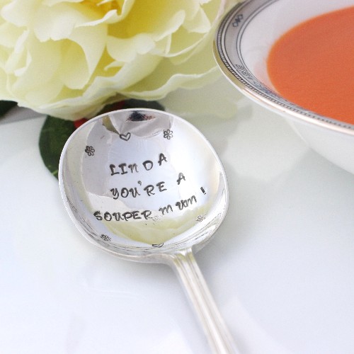 personalised silver soup spoon