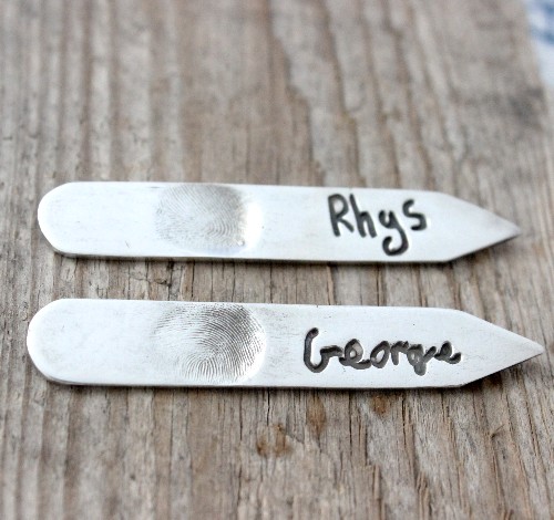 personalised silver collar stiffeners