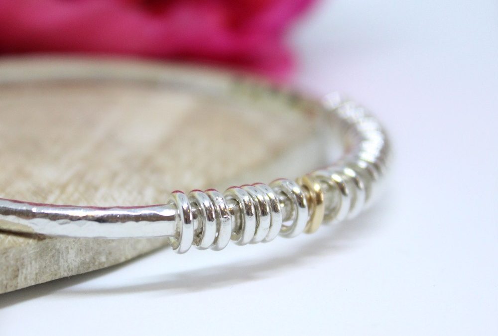 silver milestone personalised bangle