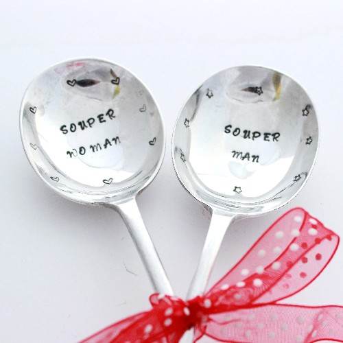 personalised silver plated soup spoon