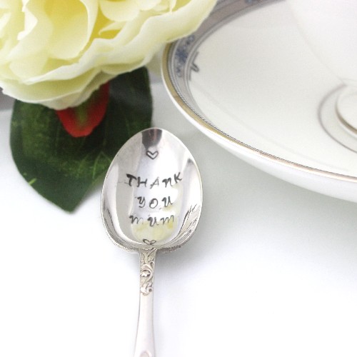 personalised silver plated tea spoon