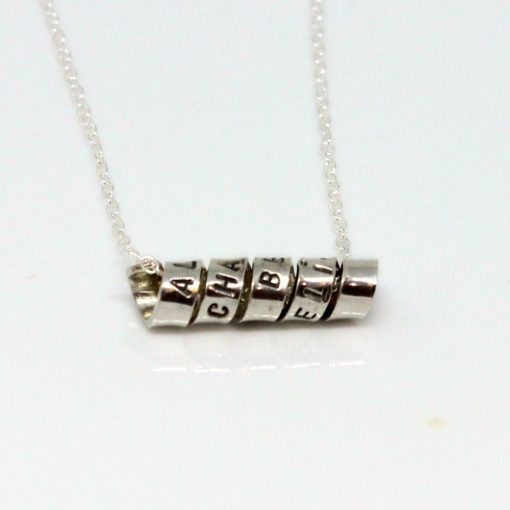 personalised scroll necklace