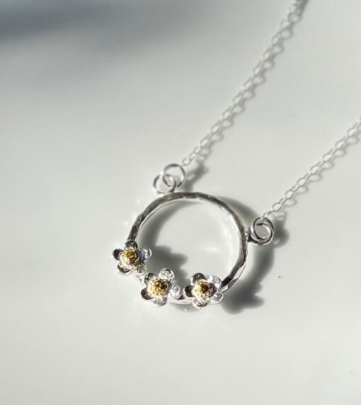 Silver & Gold Flower Necklace